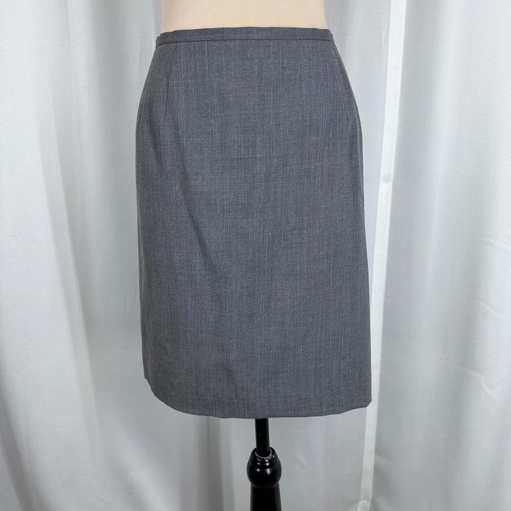 Talbots Gray Wool Pencil Skirt Size 12 Knee Length Lined‎ Classic Japanese Wool